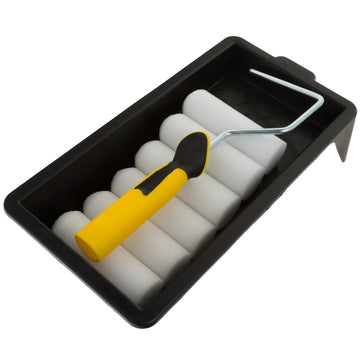 Coral Easy Coater Paint Mini Roller Kit with High Density Foam Covers for Gloss 4 inch 8 piece pack set